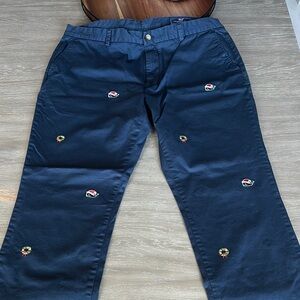 Navy Blue vineyard vines Embroidered Men's Pants 40x32 never worn